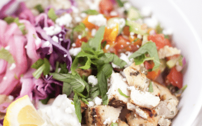 Mediterranean salad and grain bowl