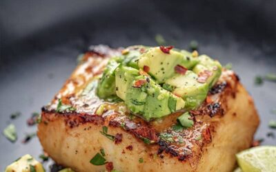 Sea Bass with Avocado Topping